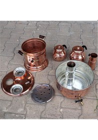 Resim Çift Demlikli Bakır Semaver 10 L 