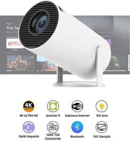 Resim WUNİT Taşınabilir Android Projeksiyon Cihazı PRO HD Görüntü WİFİ BLUETOOTH Desteği 