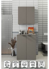 Resim Biani Fix Arya Ve Loft Uyumlu Çamaşır Makinesi Dolabı Renk Latte 