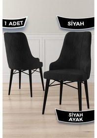 Resim Canisa Neta Serisi, 1.sınıf Babyface Kumaş Siyah Sandalye, Siyah Gürgen Ayak Sandalye Siyah Ayaklar Siyah 