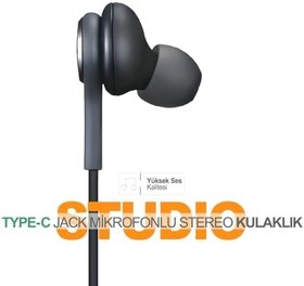 Resim AKG Type-C Silikonlu Mikrofonlu Kablolu Kulaklık - Net ve Dengeli Ses 