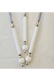 Resim MaviDamla GÜMÜŞ DETAYLI PORSELEN SAPLI PASTA SERVİS SETİ 