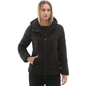 Resim Skechers W Fitted Hoodie Puffer Jacket Kadın Mont Siyah 