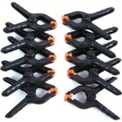 Resim 5 adet Portakal Renkli PVC Arka Plan Kelepçesi - Foto Stüdyo Aydınlatma Kurulumu için Dayanıklı Siyah Kelepçeler, Profesyonel Fotoğrafçılık Ekipmanı | Ayarlanabilir Kelepçeler | Dayanıklı PVC Kelepçeler 