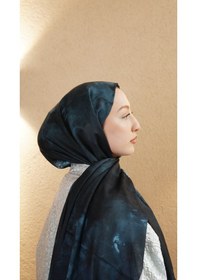 Resim Mirsoy Scarf Safir Etnik Desen Şal Petrol 