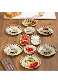 Resim Perotti Olives 14 Parça Seramik 6 Kişilik Kahvaltı Takımı Çok Renkli 