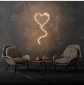 Resim Twins Led Kalpli Balon Şekilli Neon Tabela Amber Model:model:28743366 Amber 