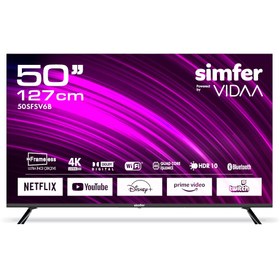 Resim Simfer 50SFSV6B 4K Ultra HD 50" 127 Ekran Uydu Alıcılı VIDAA Smart LED TV 
