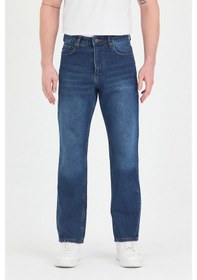 Resim Polo State Erkek Baggy Fit Kot Pantolon Mavi Mavi 