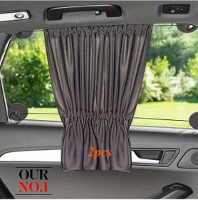 Resim Xuweiwei Black 2 Adet Çift Sıra Emişli Araç Güneşlik Perde Seti Yan Cam Gizlilik Uv Koruma 