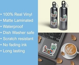 Resim Kitap Çıkartması ile 3 Adet Sevimli Solucan - Okuma - Kitap Aşığı - Güzel - Su Şişesi için Çıkartma - Kupa - Dizüstü Bilgisayar - Defter - Bagaj 