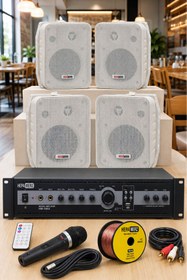Resim Lastvoice High Voice Paket-1 Bölgeli Anfi Ve Duvar Hoparlör Ses Anons Sistemi Seti 