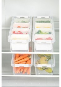 Resim Vienev Kilitli Kapaklı Uzun 4 x 3.5 L Saklama Kabı Seti 4'lü Çok Renkli 