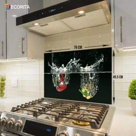 Resim Decorita Su ve Sebzeler | Cam Ocak Arkası Koruyucu | 49.5cm x 76cm 