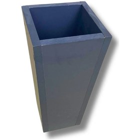 Resim Cihan Çiçekçilik Antrasit Ahşap Mdf Vazo Saksı 19x19x38 Cm Iç Mekan Saksısı 
