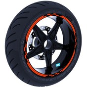 Resim Moto GP Yarış Bayraklı Floresan Turuncu Jant Şeridi Sticker Çınar Extreme 