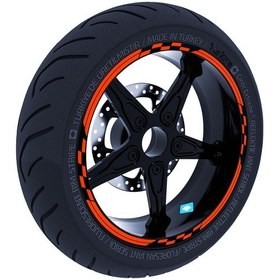 Resim Moto GP Yarış Bayraklı Floresan Turuncu Jant Şeridi Sticker Çınar Extreme 