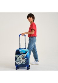 Resim Coral High Kids Lacivert Mavi Köpek Balığı Desenli Çocuk Valizi 16741 