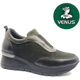 Resim Venüs Orhiş Hakiki Deri Ortopedik Oxford Kadın Aır-flow Taban Klasik Ayakkabı Haki 