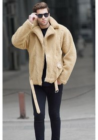 Resim Madmext Camel Peluş Biker Erkek Ceket 6849-camel Camel 