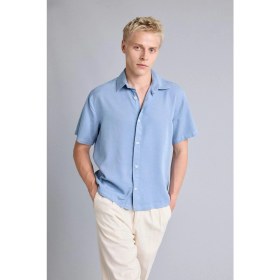 Resim DeFacto Regular Fit Tencel Kısa Kollu Mavi Gömlek E2530AX26SM 