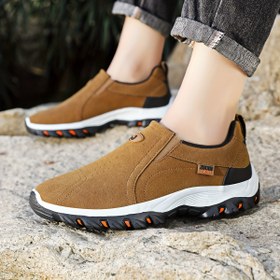 Resim Erkek Rahat Spor Ayakkabılar, Nefes Alabilen Hafif Slip-On Sneakerlar, Tüm Sezon Açık Hava Yürüyüş ve Günlük Giyim, Düz Renk, Kumaş Üst ve Tabanlık, Kauçuk Taban, Alçak Top - Erkekler ve Kadınlar için Mükemmel 