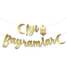 Resim Düvenci Ticaret Kaligrafi Banner Iyi Bayramlar M69 