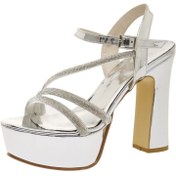 Resim Kent Shop Gümüş Ayna 12 Cm Platform Kadın Abiye Ayakkabı 