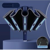 Resim Fochsia Kompakt Mavi Otomatik Ters Şemsiye - Su Ve Uv Dayanıklı, Katlanır Çift Kemikli 