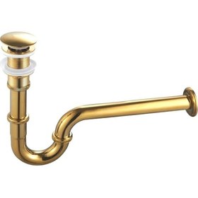 Resim Fause Pop-up Basmalı Paslanmaz Çelik Metal Lavabo Sifonu Gold Ksf101-g Altın 