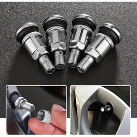 Resim 4 Paket Paslanmaz Çelik Bolt Tipi Tüpless Lastik Valf Çubuğu Toz Kapaklı - Araba Lastik Valf Yedek Parçaları 