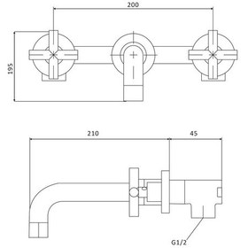 Resim Fause Duvardan Ankastre Lavabo Bataryası Kda102 