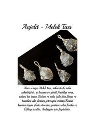 Resim Erilsa Sertifikalı Ham İşlenmemiş Tel Sargılı Angelit - Melek Taşı Kolye Çok Renkli 