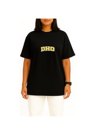 Resim Bahriyeli Collection Oversize Dho Göğüs Baskılı Unisex T-shirt Siyah 