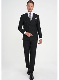 Resim Efor Slim Fit Çift Yırtmaç Kruvaze Klasik Siyh Takım Elbise Tk 919 Siyah 