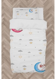 Resim Mekta Home Bebek Ve Çocuk Odası Renkli Ay Ve Tavşan Desenli Nevresim Takımı 