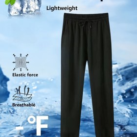 Resim Kadınlar için Buz Kaydırmalı Lifli Hızlı Kuruyan Pantolon - Yüksek Esneklik, Nefes Alabilir ve Buz Hissi Veren Yürüyüş, Yoga ve Seyahat İçin Rahat Uzun Pantolon 