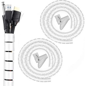 Resim Güncel Çarşı 1 mt x 22 mm Spiral Boru Kablo Kanalı Kablo Fiş Düzenleyici Toplayıcı Kordon Kablo Tutucu Beyaz 