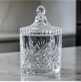 Resim Kesme Desen Büyük Boy Kapaklı Cam Kavanoz 1200 Ml. Şeffaf 