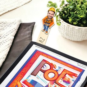 Resim Mühendis Karikatürlü Çubuk Kitap Ayracı 