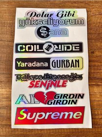 Resim Oto Arka Cam Yazısı Hologramlı Yan Kapı, Yan Cam Stickerı Dolar Gibi 