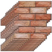 Resim Padalink Kahverengi Tuğla Desenli Pvc Otostik Duvar Kağıdı - Mutfak, Mobilya Yenileme, Yağ Dayanıklı - 30x30 Cm 10 Adet Paket 