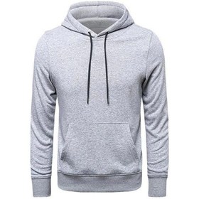 Resim Barlashive Erkek 3 İplik Pamuklu Kapüşonlu Cepli Oversize Hoodie Sweatshirt - Gri Çok Renkli 