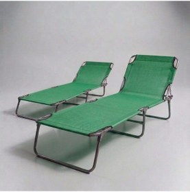 Resim Ecm Proger Katlanır Kademeli 2'li Paket Şezlong -yeşil 