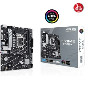 Resim Asus Prıme B760M-K D5 Ddr5 8000MHZ(OC) Rgb M.2 Matx 1700P 