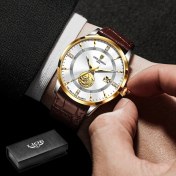 Resim Hanyang Altın Beyaz Lıge Erkek Saatler Iş 24 Saat Tarih Su Geçirmez Saatler Erkekler Için Moda Paslanmaz Çelik Kuvars Altın Izle Relogio Masculino (Yurt Dışından) 