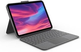 Resim Logitech Combo Touch Ayrılabilir 10. Nesil iPad Klavye Kılıfı, Büyük Hassas İzleme Pedi, Tam Boy Arkadan Aydınlatmalı Klavye ve Akıllı Konektör Teknolojisi, Siyah 