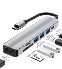 Resim 7in1 Aluminium Pd100w Hızlı Şarj 4k 60hz Hdm 3xusb 1xtype-c Tf/sd Usb Çoklayıcı Çevirici 