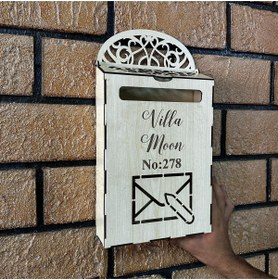 Resim Bir Reklam Dekoratif Retro Ahşap Posta Kutusu 