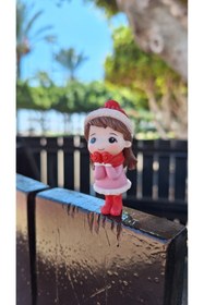 Resim Bir Kırtasiye Bereli Atkılı Sonbahar Kış Temalı Bebek Figürlü Masa Torpido Dekor Süsü (2'li) 